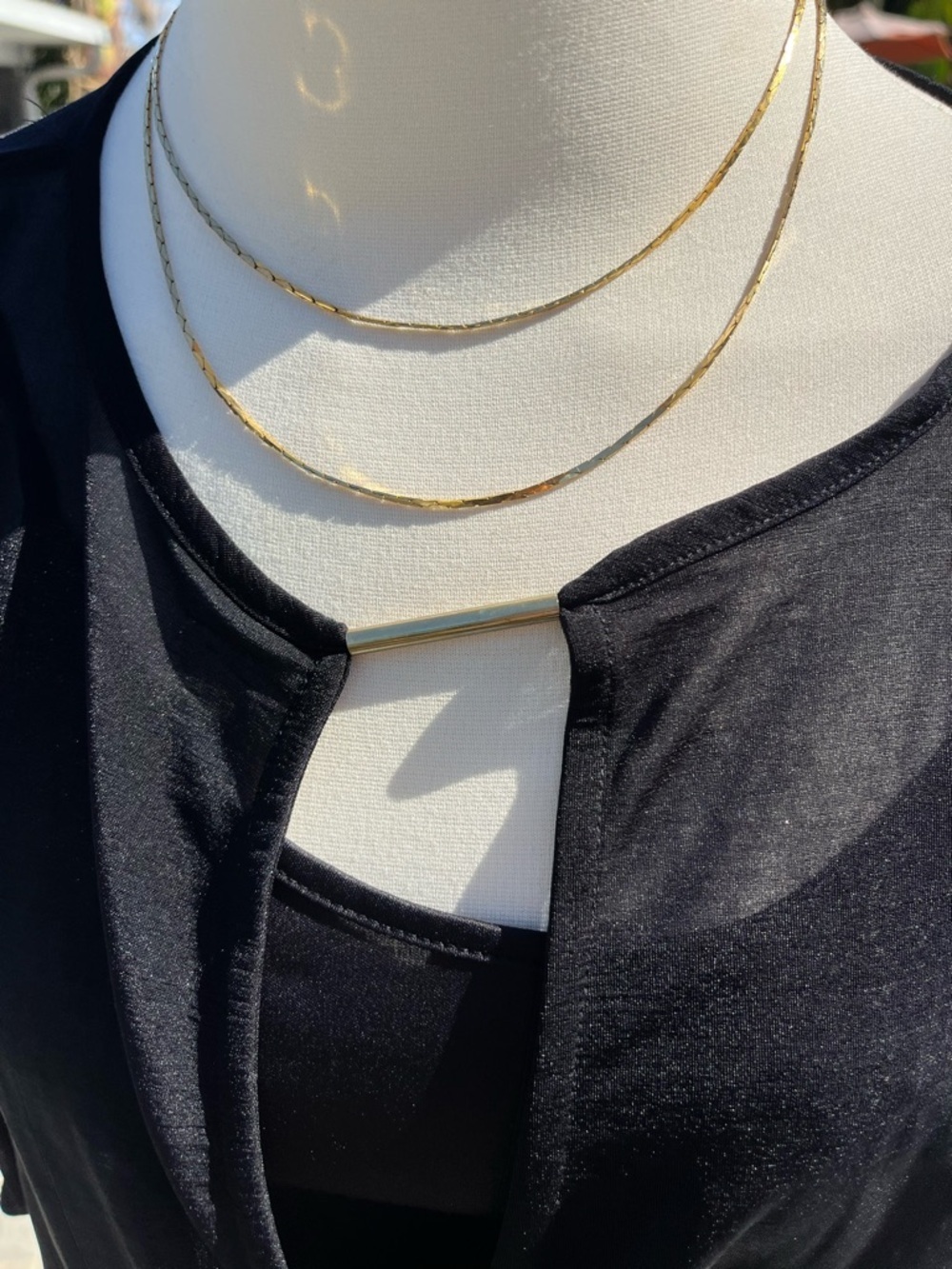 Black Wrap-Front Sheer Sleeve Blouse Xs Nwt — image 3 of 8